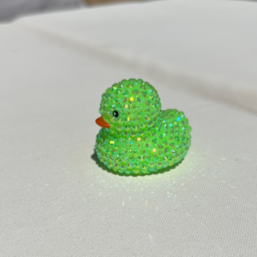 Green Bedazzled Rubber Duck